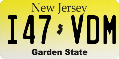 NJ license plate I47VDM