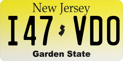 NJ license plate I47VDO
