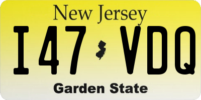 NJ license plate I47VDQ
