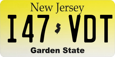 NJ license plate I47VDT