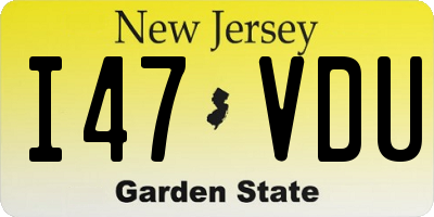 NJ license plate I47VDU