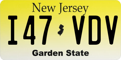 NJ license plate I47VDV