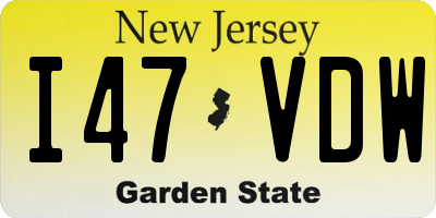 NJ license plate I47VDW