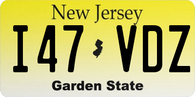 NJ license plate I47VDZ