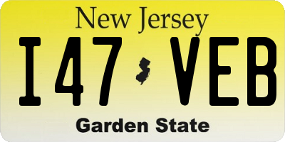 NJ license plate I47VEB