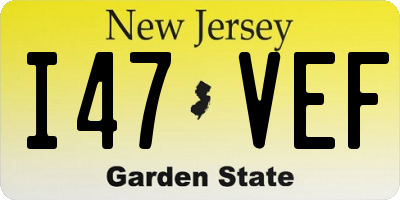NJ license plate I47VEF
