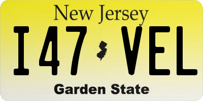 NJ license plate I47VEL