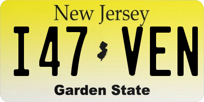 NJ license plate I47VEN