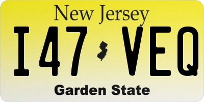 NJ license plate I47VEQ