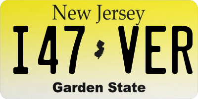 NJ license plate I47VER