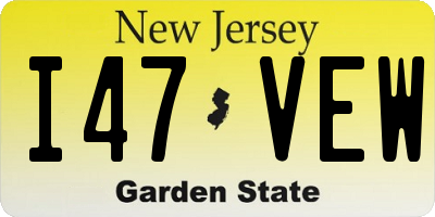 NJ license plate I47VEW