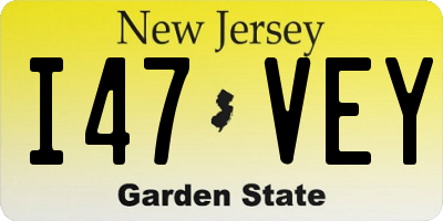 NJ license plate I47VEY