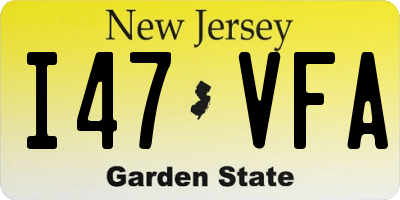 NJ license plate I47VFA
