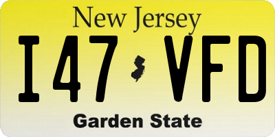 NJ license plate I47VFD