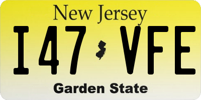 NJ license plate I47VFE