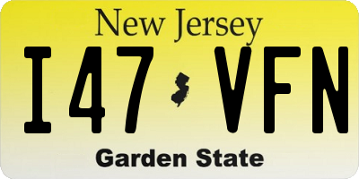 NJ license plate I47VFN