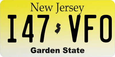 NJ license plate I47VFO