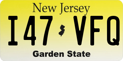 NJ license plate I47VFQ