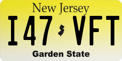 NJ license plate I47VFT