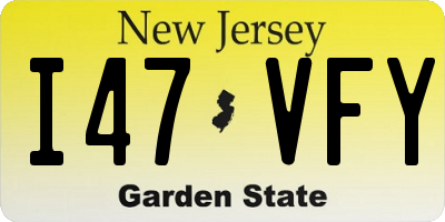 NJ license plate I47VFY
