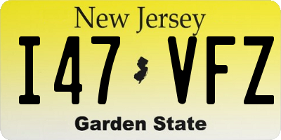 NJ license plate I47VFZ