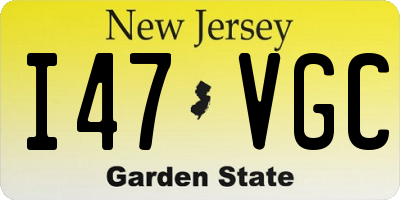 NJ license plate I47VGC