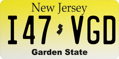 NJ license plate I47VGD