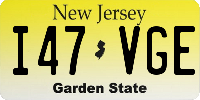 NJ license plate I47VGE
