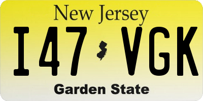 NJ license plate I47VGK