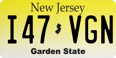 NJ license plate I47VGN