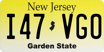 NJ license plate I47VGO