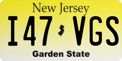 NJ license plate I47VGS