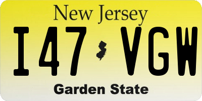 NJ license plate I47VGW