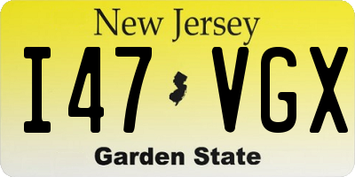 NJ license plate I47VGX