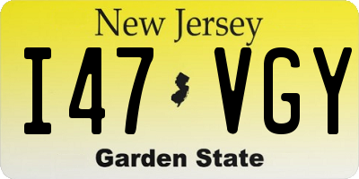 NJ license plate I47VGY