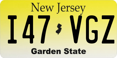 NJ license plate I47VGZ