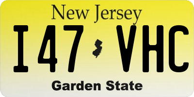NJ license plate I47VHC