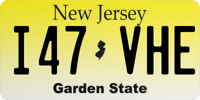 NJ license plate I47VHE
