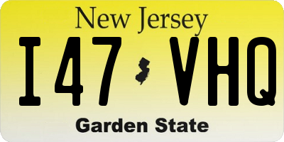 NJ license plate I47VHQ