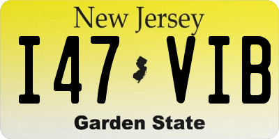 NJ license plate I47VIB