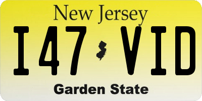 NJ license plate I47VID