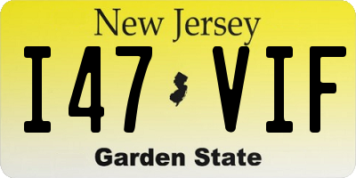 NJ license plate I47VIF