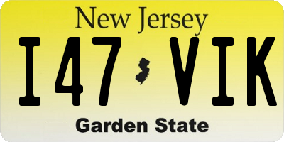 NJ license plate I47VIK