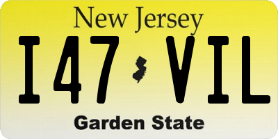 NJ license plate I47VIL