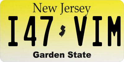 NJ license plate I47VIM