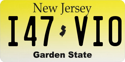 NJ license plate I47VIO
