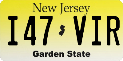 NJ license plate I47VIR