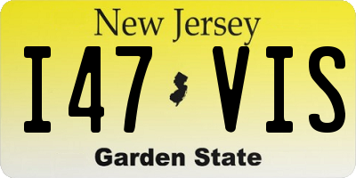 NJ license plate I47VIS
