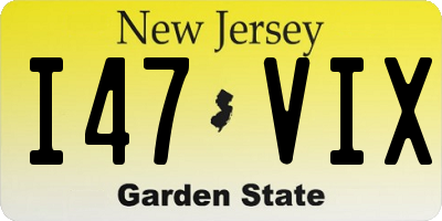 NJ license plate I47VIX