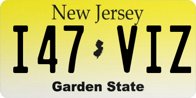 NJ license plate I47VIZ